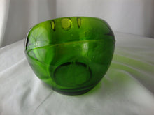 Load image into Gallery viewer, MCM Viking Glass Large Green Orb Three Slot Ashtray Monogram B
