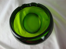 Load image into Gallery viewer, MCM Viking Glass Large Green Orb Three Slot Ashtray Monogram B
