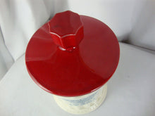 Load image into Gallery viewer, Vintage Unmarked Tea with Eagle Cream Ceramic Kitchen Canister with Red Lid
