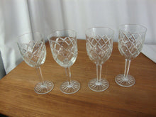 Load image into Gallery viewer, Vintage Cristal D'Arques Diamond Pattern Wine Water Glasses Set of 4
