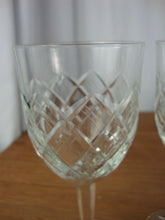 Load image into Gallery viewer, Vintage Cristal D'Arques Diamond Pattern Wine Water Glasses Set of 4
