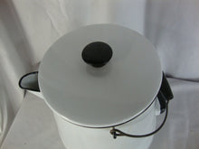 Load image into Gallery viewer, Vintage Farmhouse Extra Large White Black Enamel Cowboy Coffee Pot with Metal Swing Handle
