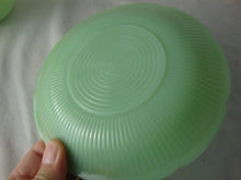 Load image into Gallery viewer, Vintage Fire King Jadeite Glass Alice Pattern Teacup and Saucer Set
