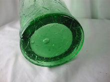 Load image into Gallery viewer, Vintage Green Crinkle Glass Tall Beverage Pitcher
