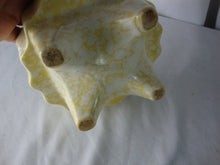 Load image into Gallery viewer, Vintage Yellow White Spatter Ceramic Four Legged Small Planter Pot
