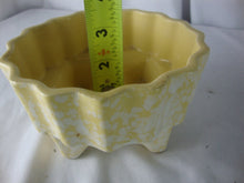 Load image into Gallery viewer, Vintage Yellow White Spatter Ceramic Four Legged Small Planter Pot
