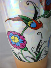 Load image into Gallery viewer, Vintage Meito Japan Orange White Luster Bird Flower Motif Vase
