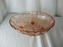 Load image into Gallery viewer, Vintage Indiana Glass Pink Glass Footed Grape Motif Fruit Bowl
