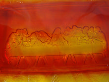 Load image into Gallery viewer, Vintage Indiana Glass Amberina Glass Last Supper Bread Plate
