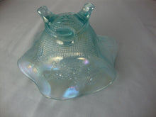 Load image into Gallery viewer, Vintage Northwood Glass Ice Blue Tripod Base Ruffled Edge Candy Trinket Dish
