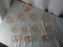 Load image into Gallery viewer, Vintage Jeanette Glass Pink Homespun Glass Child's Play Tea Set *Missing Teacup
