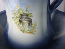 Load image into Gallery viewer, Vintage Blue White Ceramic Country Wash Basin and Pitcher Set
