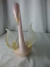 Load image into Gallery viewer, Vintage Murano Italy Pink Gold Glass Swan Figurine

