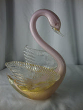 Load image into Gallery viewer, Vintage Murano Italy Pink Gold Glass Swan Figurine
