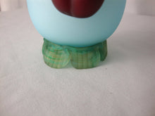 Load image into Gallery viewer, Stevens &amp; Williams Blue Satin Glass with Applied Red Cherry with Green Leaves Small Vase
