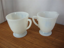 Load image into Gallery viewer, Vintage Macbeth Evans Monax Opalescent Pressed Glass Sugar and Creamer Set
