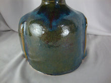 Load image into Gallery viewer, Marvin Bailey SC Folk Art Pottery Blue/Green Streaked 5 Tooth Ugly Face Jug Double Handle on Base
