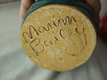 Load image into Gallery viewer, Marvin Bailey SC Folk Art Potter Aqua Blue Speckled Four Tooth Small Ugly Face Jug
