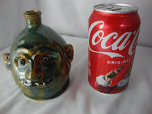 Load image into Gallery viewer, Marvin Bailey SC Folk Art Potter Green/Blue/Tan Streaky Five Tooth Small Ugly Face Jug
