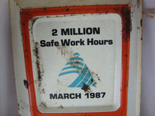 Load image into Gallery viewer, March 1987 Beattie Plant Woodside Mills 2 Million Safe Work Hours Metal Wall Thermometer
