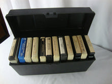 Load image into Gallery viewer, Vintage Service Wood Look 8 Track Tapes Case with Lot of 12 Tapes

