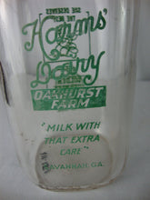 Load image into Gallery viewer, Vintage Harms Dairy Savannah GA Quart Clear Glass Milk Bottle
