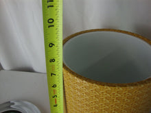 Load image into Gallery viewer, MCM Irvinware Gold Rattan Vinyl Ice Bucket with Swing Handle and Lid
