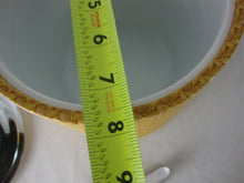 Load image into Gallery viewer, MCM Irvinware Gold Rattan Vinyl Ice Bucket with Swing Handle and Lid

