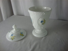 Load image into Gallery viewer, Vintage Fenton Milk Glass Handpainted Candy Jar with Dome Lid
