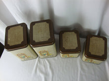 Load image into Gallery viewer, Vintage Cheino Metal Woven Look 4 Piece Kitchen Canister Set with Lids
