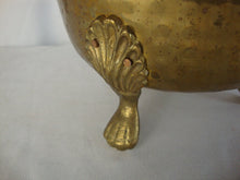 Load image into Gallery viewer, Vintage India Brass Pierced Cutout Four Footed Planter Pot
