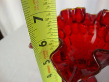 Load image into Gallery viewer, Vintage Fenton Amberina Ruffled Thumbprint Pedestal Compote Bowl
