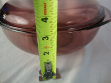 Load image into Gallery viewer, Vintage Pyrex Cranberry Glass 2 Quart Casserole Dish with Lid
