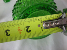 Load image into Gallery viewer, Vintage Green Diamond Point Small Decanter with Stopper and Three Glasses

