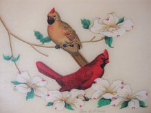 Load image into Gallery viewer, Vintage Bacova Guild Fiberglass Serving Tray with Cardinal Pair
