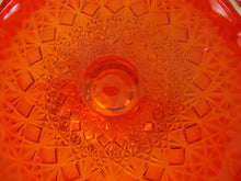 Load image into Gallery viewer, Vintage Fenton Amberina Glass Cut &amp; Block Pedestal Dessert Plate
