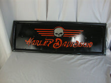Load image into Gallery viewer, Rustic Metal Harley Davidson Skull Rectangular Garage Man Cave Sign
