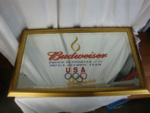 Load image into Gallery viewer, 2002 Budweiser Proud Supporter of the 2002 Olympics Beer Bar Sign Mirror
