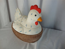 Load image into Gallery viewer, Vintage Over &amp; Back Portugal Ceramic Country Hen on Nest Cookie Jar

