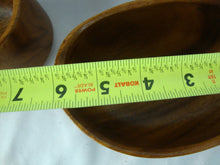 Load image into Gallery viewer, Vintage Carved Wood Oval Serving Bowl and 4 Individual Bowls Set
