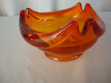 Load image into Gallery viewer, MCM Viking Glass Trifol Orange Glass 3 Slot Ashtray
