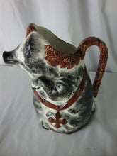 Load image into Gallery viewer, Vintage Italy Majolica Country Black Cream Pig Pitcher
