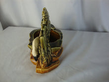 Load image into Gallery viewer, Vintage Mccoy Cat at Well Ceramic Planter Stung by the Splendor of a Sudden Thought
