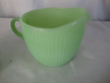 Load image into Gallery viewer, Vintage Fire King Jadeite Jane Ray Creamer and Sugar Bowl with Lid Set
