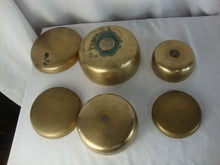 Load image into Gallery viewer, Vintage Oriental Brass Round Nesting Bowls with Lids 3 Bowl Set
