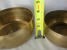 Load image into Gallery viewer, Vintage Oriental Brass Round Nesting Bowls with Lids 3 Bowl Set
