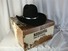 Load image into Gallery viewer, Resistol 4xxxx Beaver Quicksilver 7 1/4 Long Oval Black Cowboy Hat with Original Box
