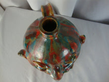 Load image into Gallery viewer, Marvin Bailey SC Folk Art Potter Bold Streaked Blue Beady Eye Open Mouth Ugly Face Jug
