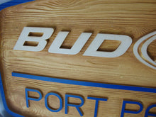 Load image into Gallery viewer, Vintage Bud Light Port Paradise Faux Wood Pool Bar Sign
