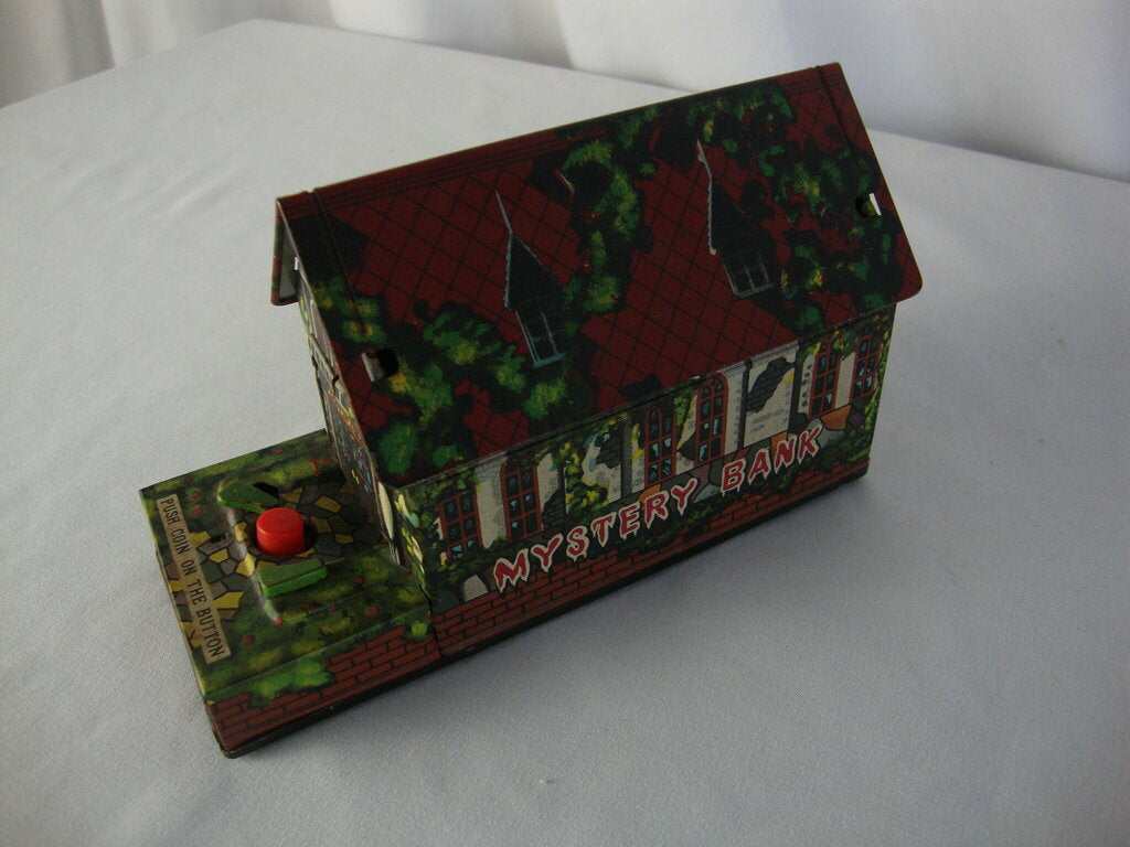 1950s Japan Wind Up Metal Mystery Bank Frankenstein Scary Hand